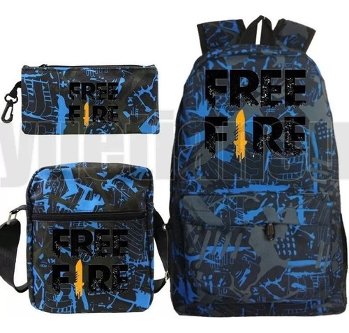 Mochila Free Fire Garena Para Niños, 3 Piezas, Conjunto De Color Z321cfhyqffire8