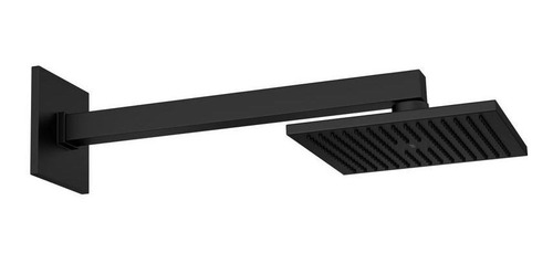 .chuveiro Com Tubo De Parede Quadrado Black Matte