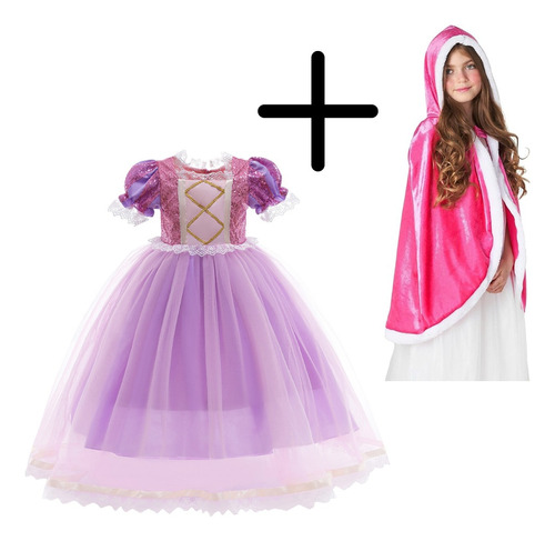 Disfraz Princesa Rapunzel Niñas Haloween Más Capa