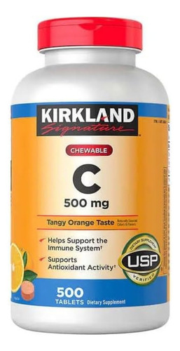 Kirkland Vitamina C 500 Mg Con 500 Tabs. Apoyo Inmunologico Sabor Sin Sabor