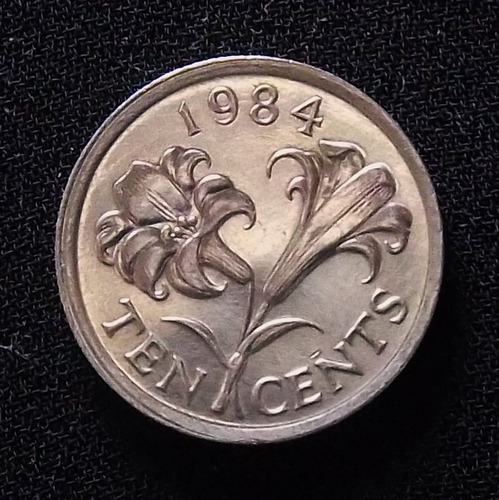 Bermudas 10 Cents 1984 Sc Km 17 Flor Lirio De Bermuda