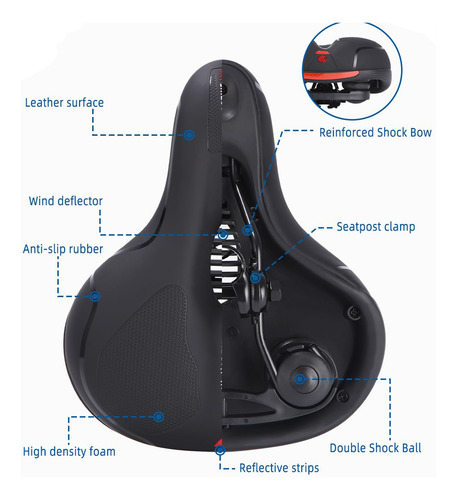 Bicicleta Cubre Asientos Cómodo Sillín Ancho Suave Mojadura