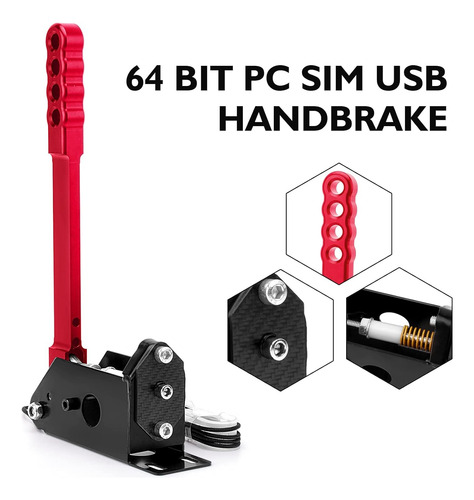 Freno De Mano Usb De 64 Bits Con Sensor Hall Para Pc Sim Rac