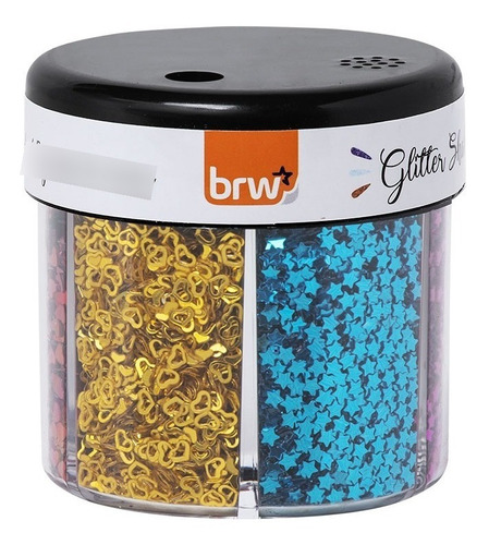 Glitter Shaker Colors Brw Estrelinha E Coração 6 Cores 60g 