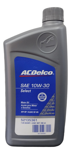 Aceite Motor Mineral 10w-30 Acdelco