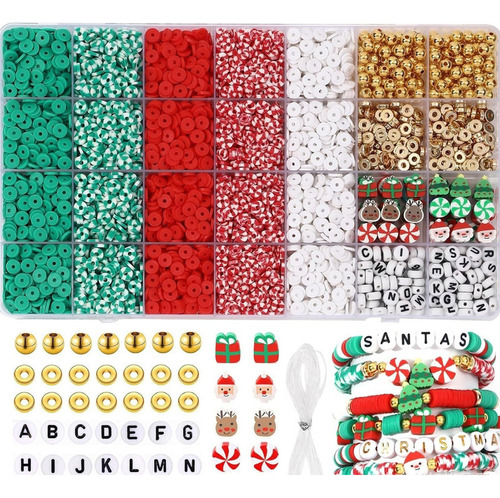 Kit Para Hacer Pulseras De Joyería Con Cuentas Navideñas