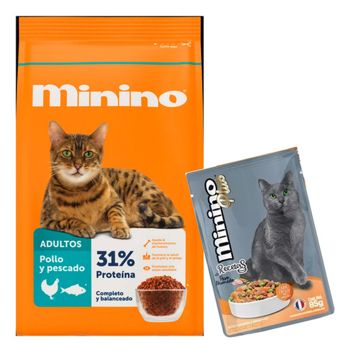 Minino 15 Kg + Sobres Recetas Carnitas De AtĂșn 85g