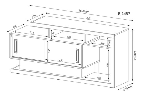 Imagen 6 de 7 de Rack Mesa Para Televisor Grande Hasta 50 Panel Elegante 1457