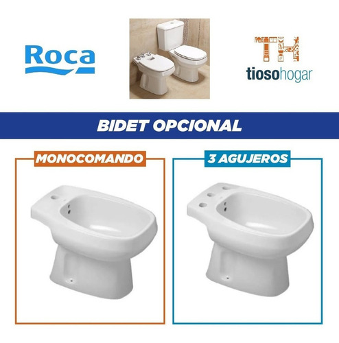 Imagen 7 de 10 de Sanitario Roca Monaco Inodoro Largo Mochila Bidet