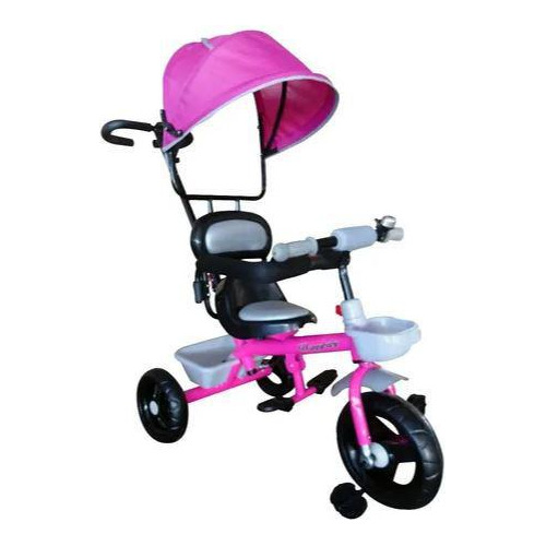 Triciclo Infantil Velotrol Com Capota Proteção Lateral Rosa