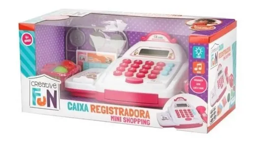 Caixa Registradora Mini Shopping Creative Fun BR1182 Rosa Multikids