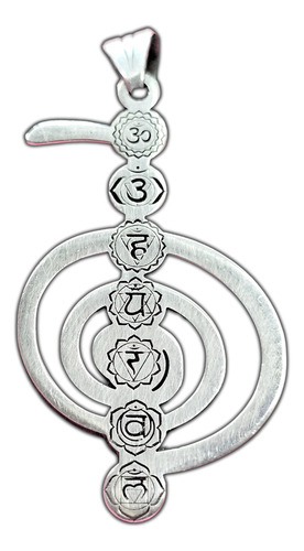 Dije Chokurei 7 Chakras En Plata 925 Amarrarte Joyas Plata 925 - Tamaño 32x20mm