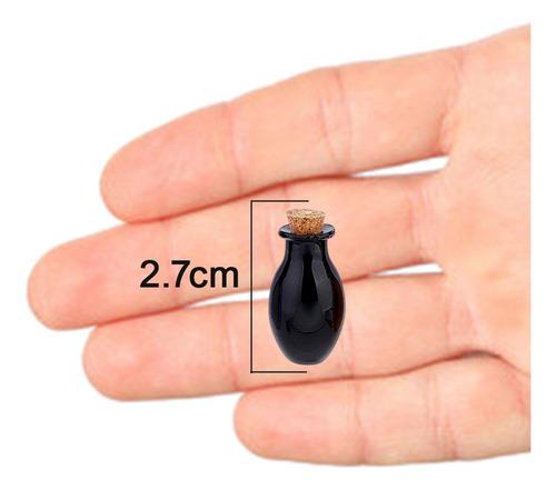 4 Pequeños Frascos De Vidrio, Frascos De Deseos, Negro