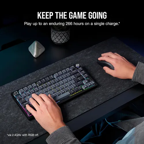 Teclado Mecanico Corsair K65 Plus Wireless 75% Cherry Mx Red Rgb Icue Color Negro