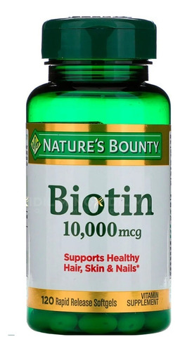 Biotin Natures Bounty  Fortalece Cabello Uñas Hidrata Piel