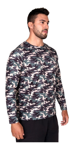 Imagem 2 de 7 de Camiseta Manga Camuflada Longa Proteção Solar Uv50 Gelada