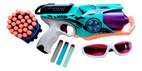 Pistola+gafas Nerf Rebelle Allegiant 6 Tiros +balas Original