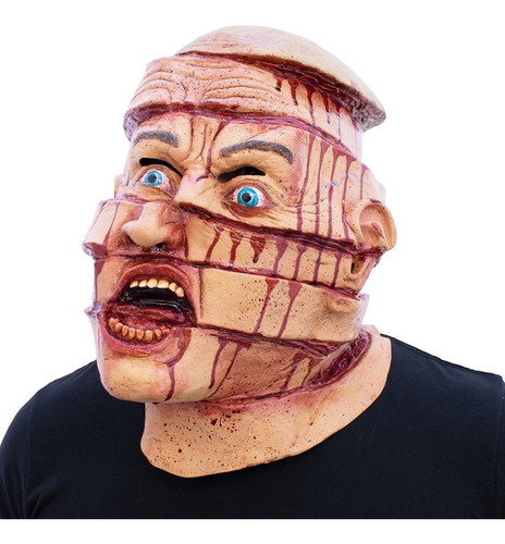 Mascara Sliced Head Cabeza Cortada Terror Latex Halloween