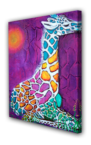 Cuadro 50x75cm Girafa Animales Colores Diseño M3