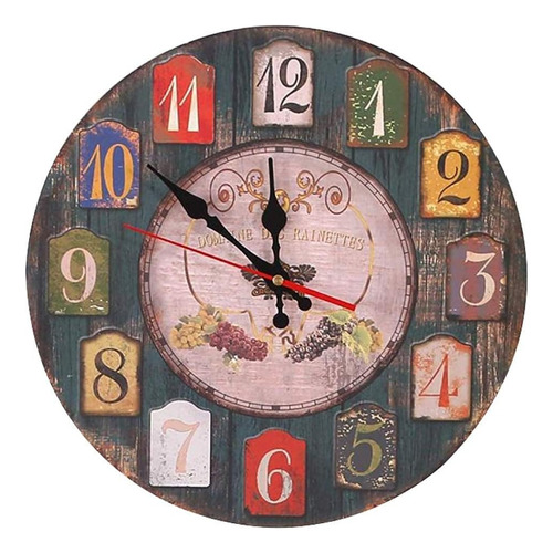 Reloj De Pared Colorido Antiguo Vintage Wall Clock