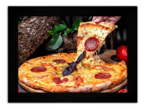 Quadro Decorativo Grande Pizzaria Pizza Calabresa Queijo 