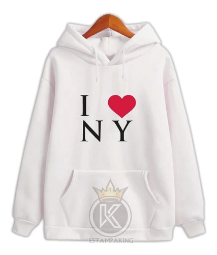 Polerón I Love Nueva York - Logotipo - Amor New York - Estampaking
