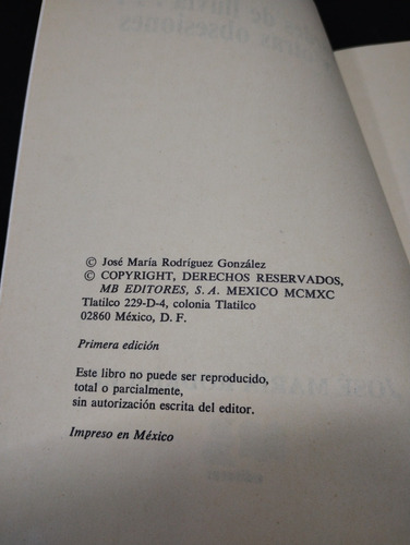 Tardes De Lluvia... Y Otras Obsesiones Jose Maria Rodríguez (Usado)
