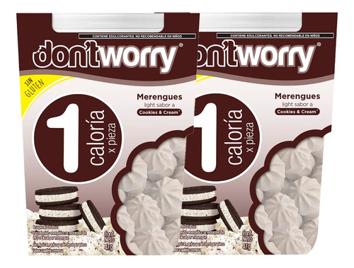 Merengues Light Dont Worry Cookies & Cream 2 Pack