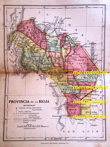 Mapa La Rioja 1920 Ferrocarril Pueblo Senda Plano (Usado)