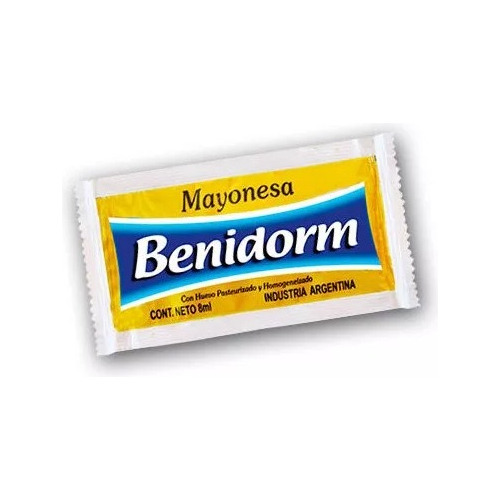 Aderezo Mayonesa En Sobres Individuales Benidorm 50 U X 8 Cc