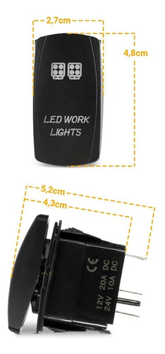 Botão Interruptor Barra Luz De Led Utv Can-am Polaris