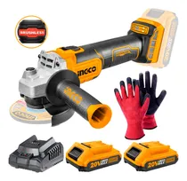 Comprar Amoladora Angular 20v Brushless 4 1\u002F2'+ 2bat + Guantes Ingco