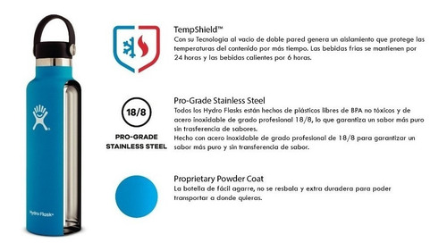 Hydro Flask Standard Mouth 709 Ml Bebidas Hot Cold Blanco