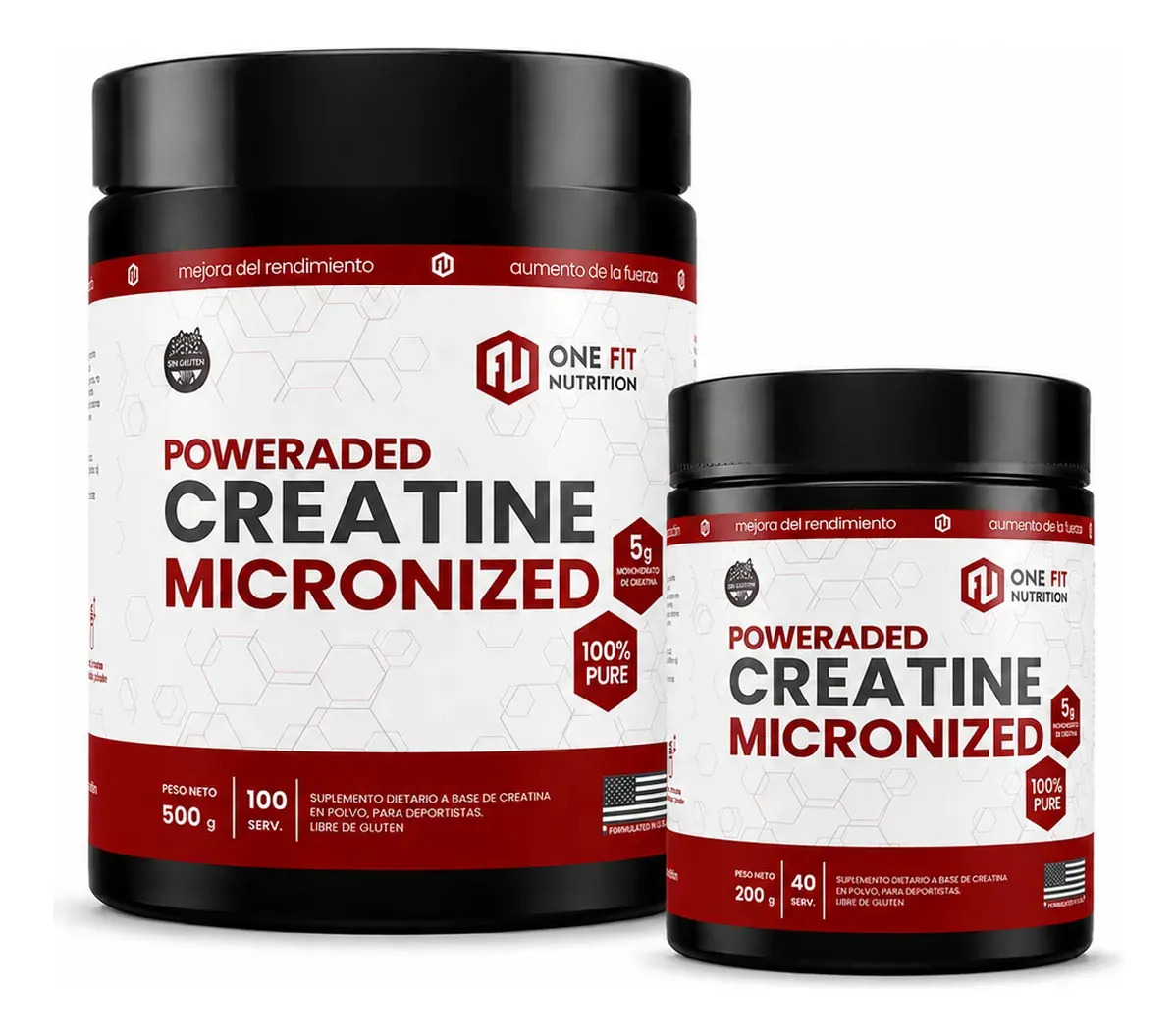 Combo Creatina Monohidrato Micronizada One Fit 500g + 200g Sin Sabor Polvo