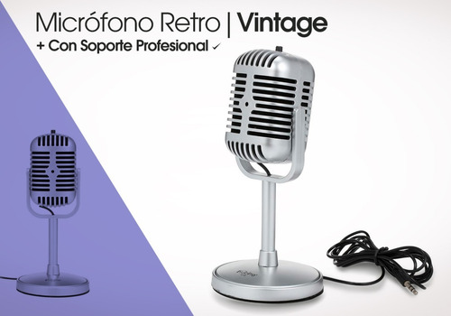 Microfono Retro Vintage Pc Grabacion Estudio Mini Plug 3.5mm