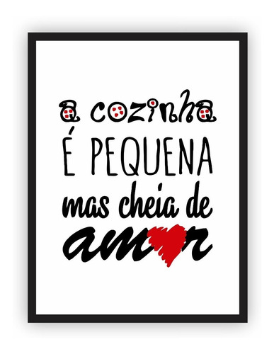 Placa Quadro Mdf 30x40cm Cozinha Pequena Mas Cheia De Amor