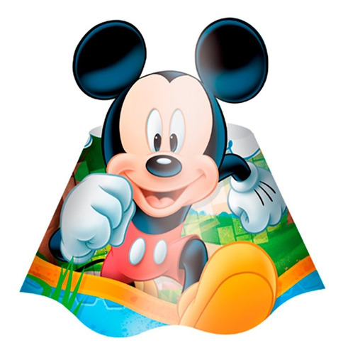 * Frete Grátis* 16 Chapéus De Aniversário Mickey Mouse