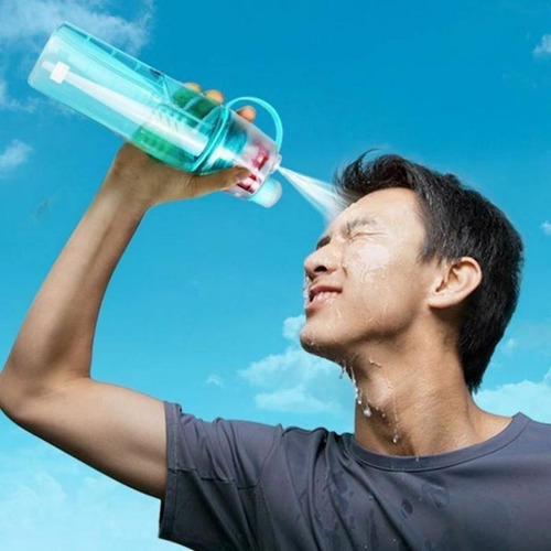 Imagen 6 de 10 de Botella Agua Spray Atomizador Refrescante Deportiva Viajes