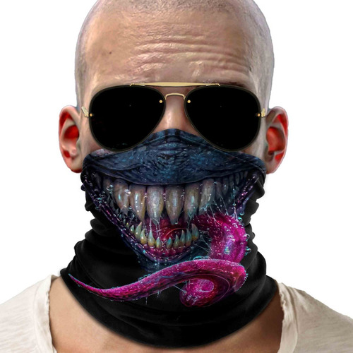 Bandana Balaclava Dentes Lingua Ciclismo Metal 01