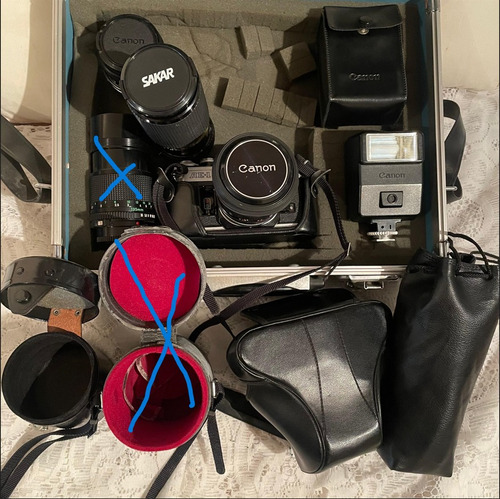 Camara Canon + 3 Lentes + Funda + Flash + Estuches Originale