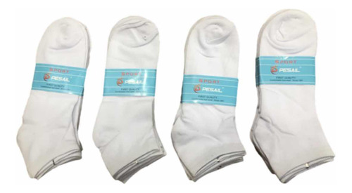 Pack 12 Pares Tobilleras Calcetines Y Calcetas Cortas Blanco