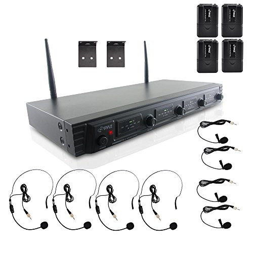 Pyle 4 Channel Uhf Wireless Microphone System   Rack