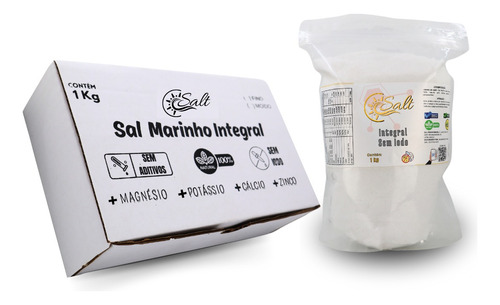 Sal Marinho Integral Sem Iodo 100% Natural Moido 1kg Puro