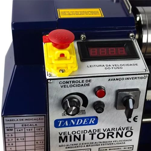 Mini Torno Mecanico P/ Metales 300mm 400 W Rpm Digital Kld