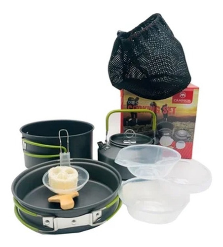 Set De Ollas Para Camping Con Tetera