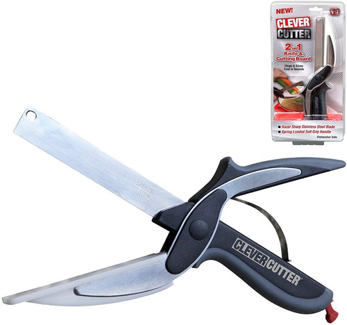 Cuchillo Para Cocina Clever Cutter 2 En 1 Tabla Para Cortar 