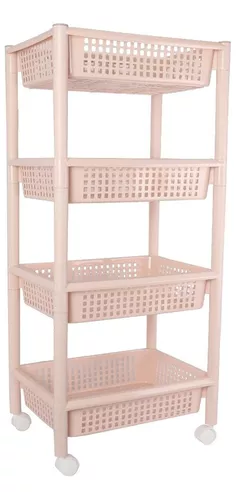 Mueble organizador infantil con 3 cajones y rueditas 95x35x39,5cm