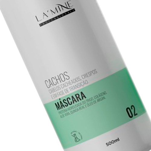 Kit Máscara + Leave-in Cachos Cabelos Cacheados Lamine 500ml