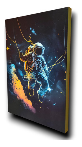 Cuadro Astronauta Para Regalo Canva 68x48x4.5 Oferta Unica.