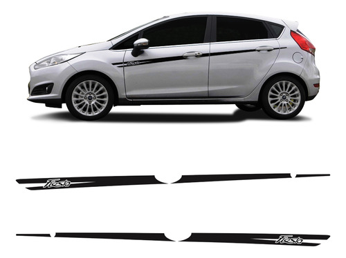 Faixa New Fiesta Hatch Sedan Adesivo/friso Preto Lateral